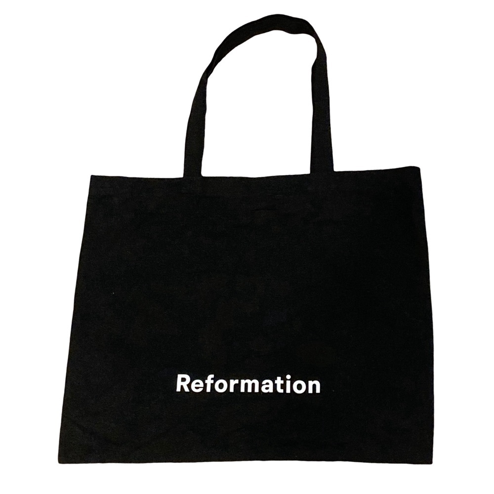 Reformation Black Canvas Tote